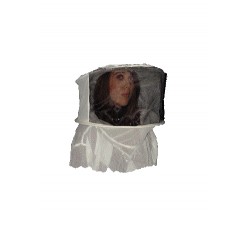Voile noir simple avec 2 anneaux